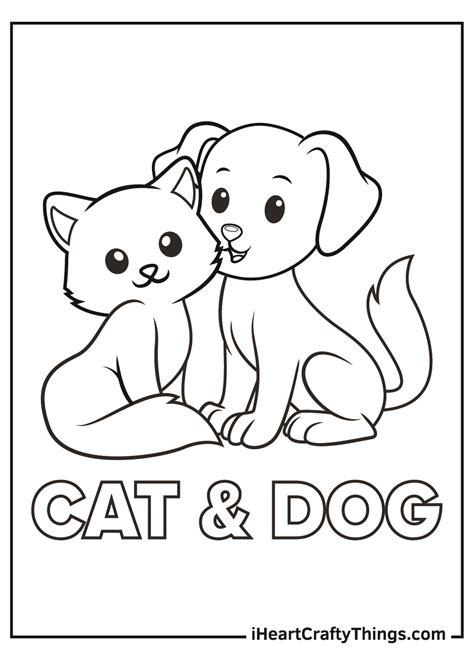 Dog And Cat Coloring Pages Printable