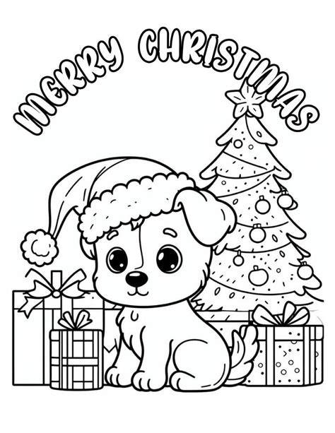 Dog Coloring Pages Christmas