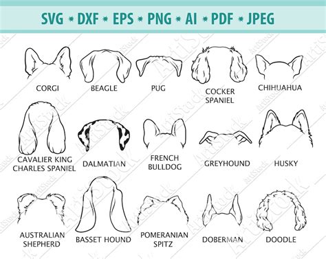 Unleash Your Creativity with Dog Ear SVG: The Perfect Design Element for Paw-some Projects!