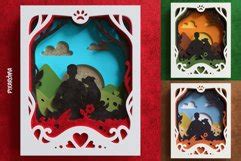 Download Dog Love 3D Shadow Box SVG Cut... Easy Edite