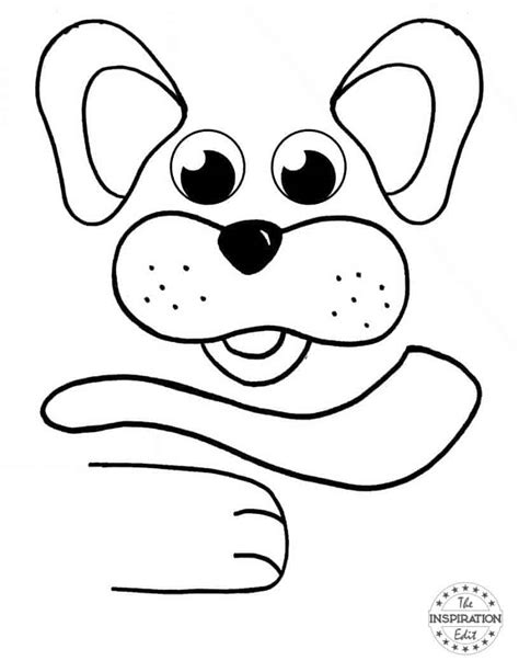 Dog Paper Bag Puppet Template