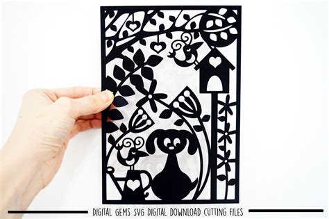 Download Dog Paper Cut Design DXF Files