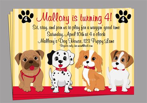 Dog Party Invitations Template Free