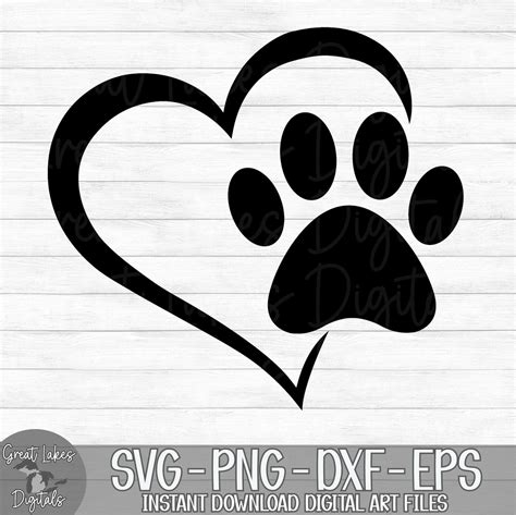 Download Dog Paw Heart Graphic DXF Files