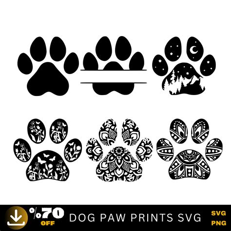 Download Dog Paw Prints SVG | Paw Print... Crafts
