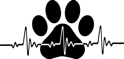 Download Dog Paw with Heart Beat SVG File - SVG Design Commercial Use Free PSD Mockups