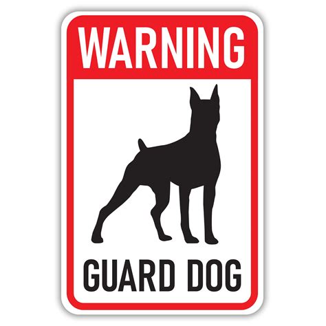 Dog Sign Warning Guard Dog Roadsign