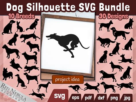 Download Dog Silhouettes SVG Bundle - 30 Designs Files DXF Files