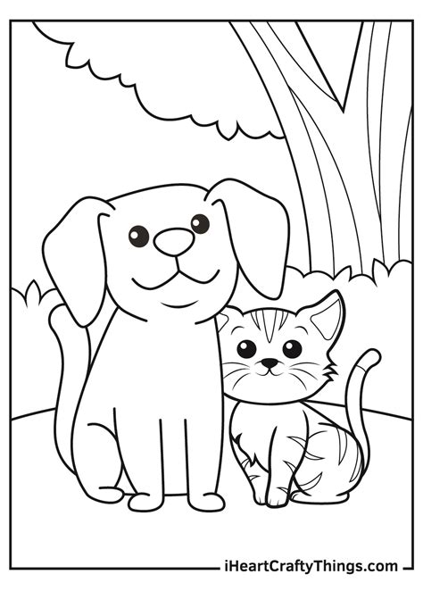 Dogs And Cats Coloring Pages