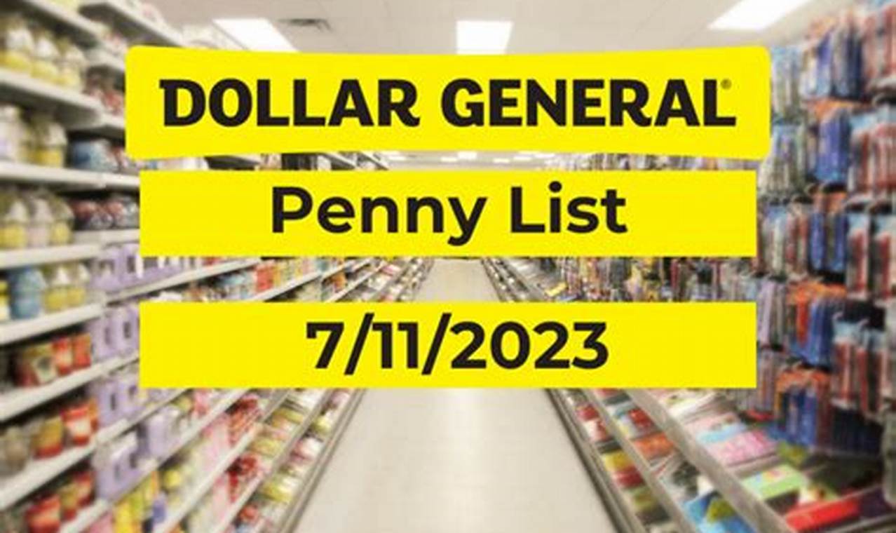 Dollar General Penny List July 11 2024