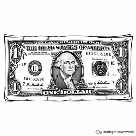 Dollar Bill Coloring Page