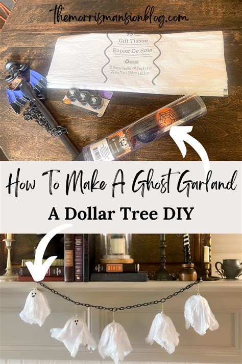 A DIY Dollar Tree Ghost Garland Decoration