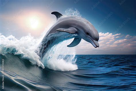 Dolphin Jumping Ocean