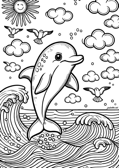 Dolphins Coloring Pages