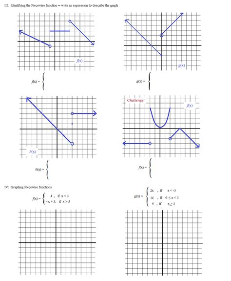 Domain And Range Of Piecewise Functions Worksheet