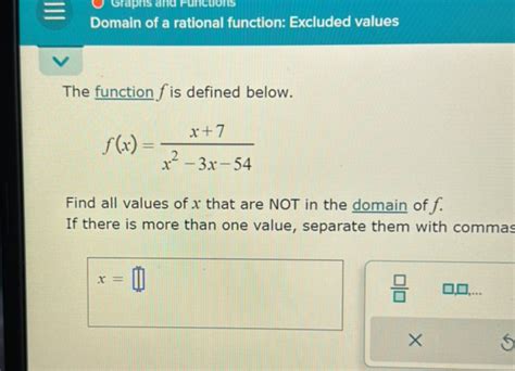 Domain Of A Rational Function Excluded Values