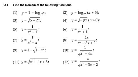 Domain Practice Problems