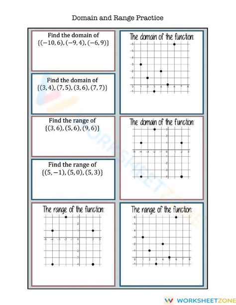 Domain and Range Practice interactive worksheet
