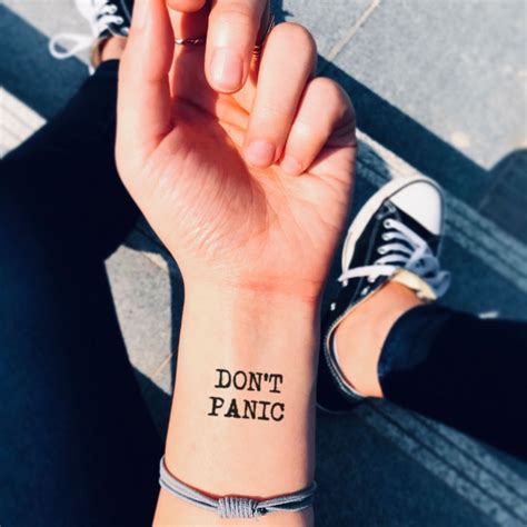 Don't panic tattoo semicolontattoo Tatuajes