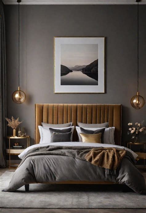 Don't Forget the Lighting grey bedroom ideas with pop of color