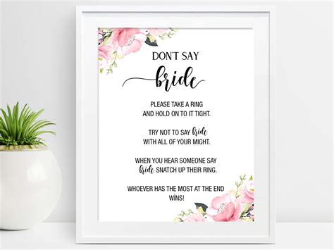 Don T Say Bride Game Free Printable