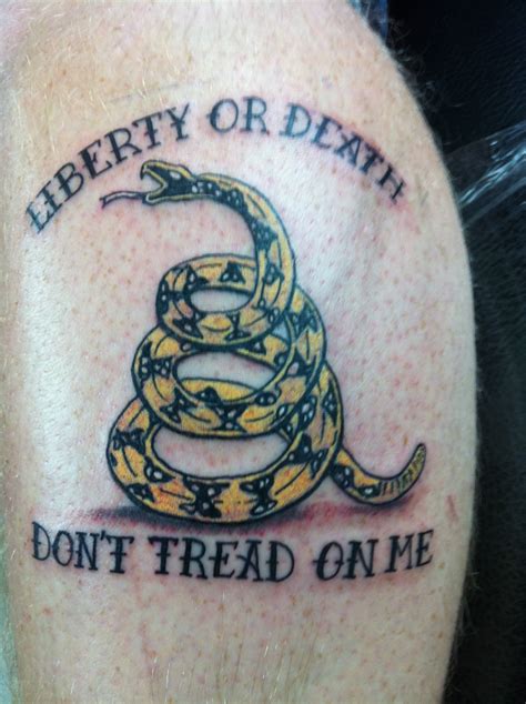 Don't tread on me tattoo. This will happen, with a few