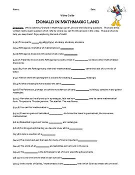 Donald In Mathmagic Land Worksheet Answer Key