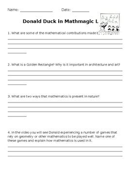Donald In Mathmagic Land Worksheet