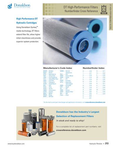 Donaldson Filters Catalogue