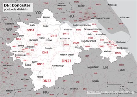 Doncaster DN Postcode Wall Map Paper Amazon.co.uk Office Products