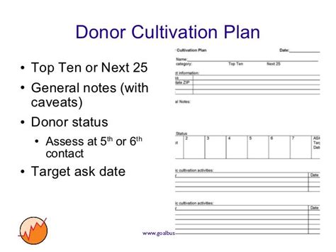 Donor Cultivation Plan Template