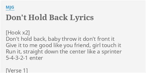 Dont Hold Back Lyric