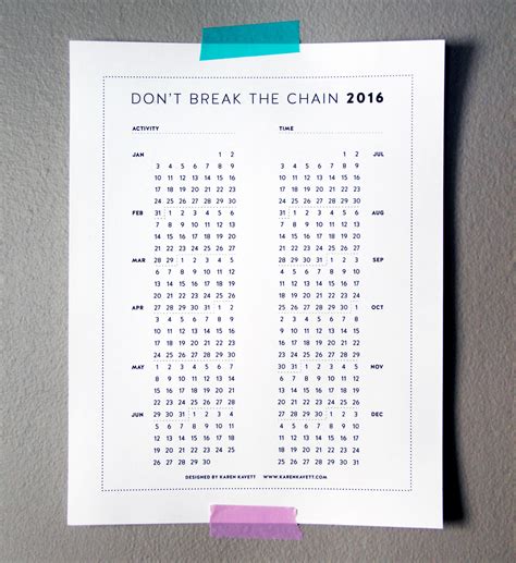 Dont Break The Chain Calendar