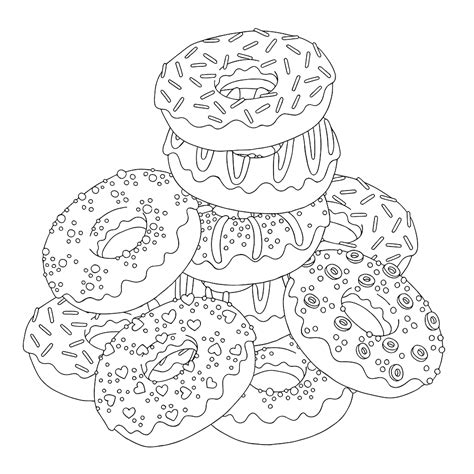 Donut Coloring Pages Printable