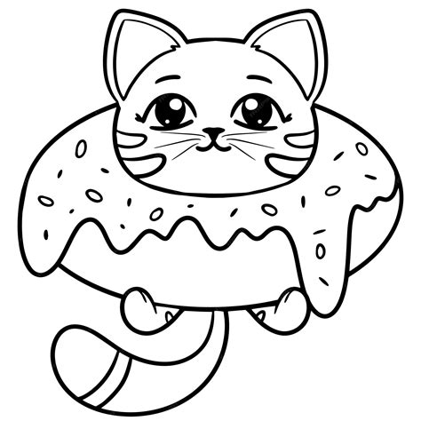 Donut Cat Coloring Pages