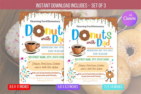 Donuts For Dad Adaptable And Printable Invite