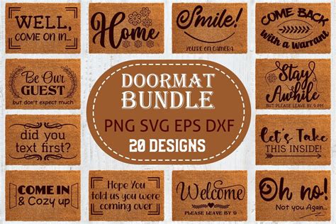 Download Doormat Bundle SVG - 20 Designs Included Creativefabrica DXF Files