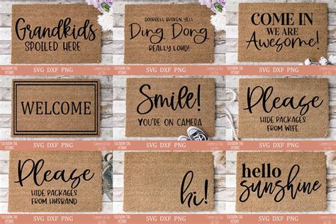 Download Doormat Bundle SVG - 20 Designs Included Easy Edite