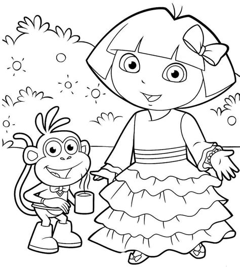 Dora And Boots Coloring Pages