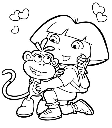 Dora Coloring Pages Easy