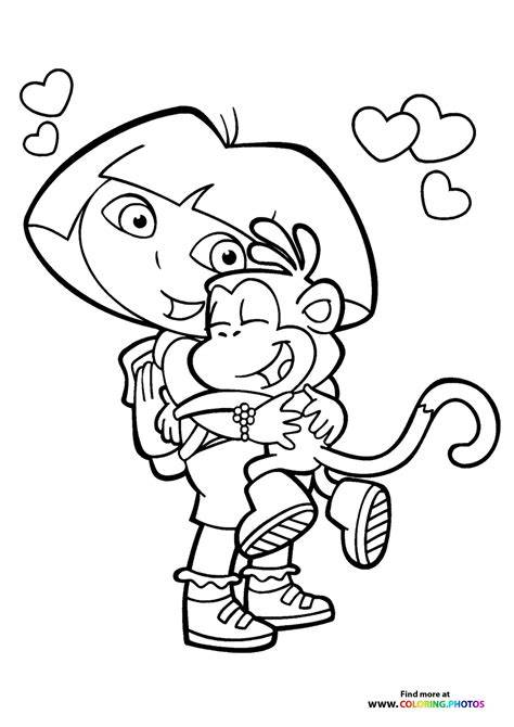Dora The Explorer Valentines Day Coloring Pages