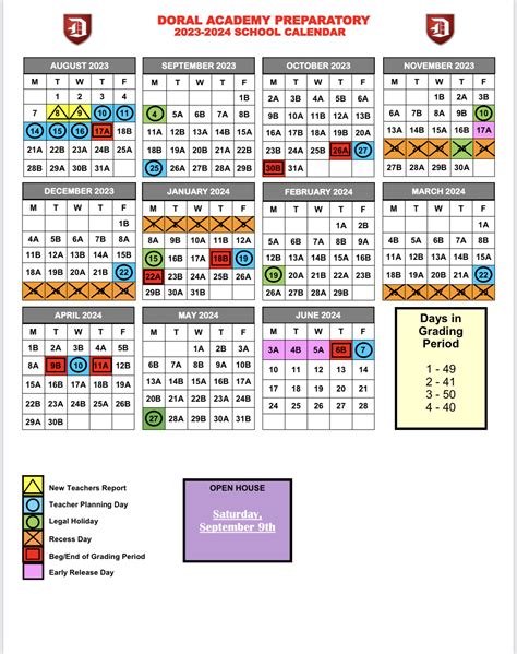 Doral Academy Prep Calendar