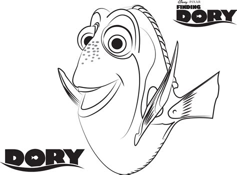 FUN & LEARN Free worksheets for kid ภาพระบายสี Dory ภาพระบายสี