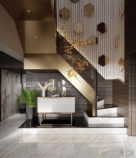 Double Height Stair Wall Design Modern