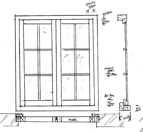 Double Casement Window Drawing