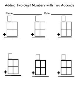 Double Digit Addition Template