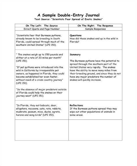 Double Entry Journal (template)