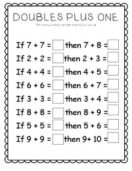 Doubles Plus One Worksheet First Grade - 3 - Lesson Tutor