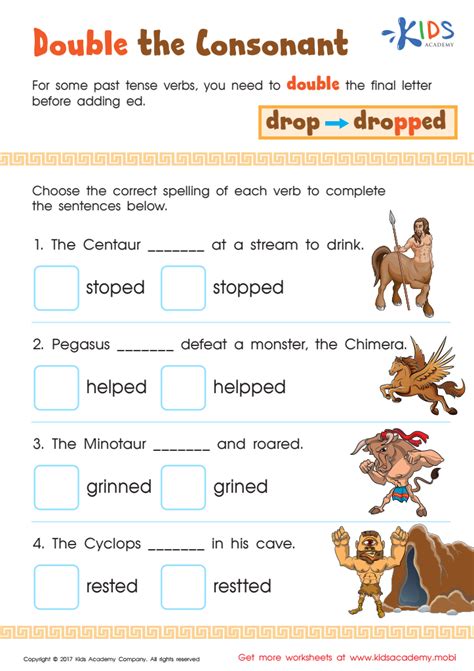 Doubling Consonant Rule Worksheets