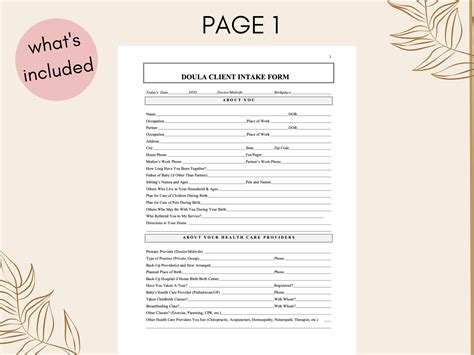 Doula Intake Form Template
